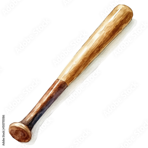 My Watercolor illustration, baseball bat painting illustration isolated on a white background, illustration, AI painting design, vector illustration set, eps format