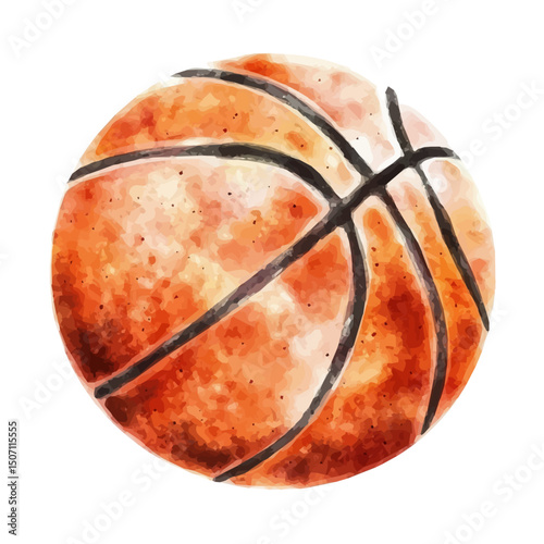 My Watercolor illustration, basketball painting illustration isolated on a white background, illustration, AI painting design, vector illustration set, eps format