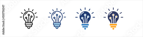 Idea Icon Set Multiple Style Collection