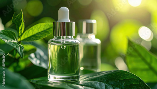 Natural skincare serum bott...