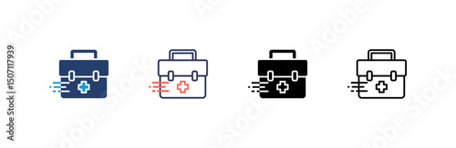 Emergency Kit Icon set multiple style collection