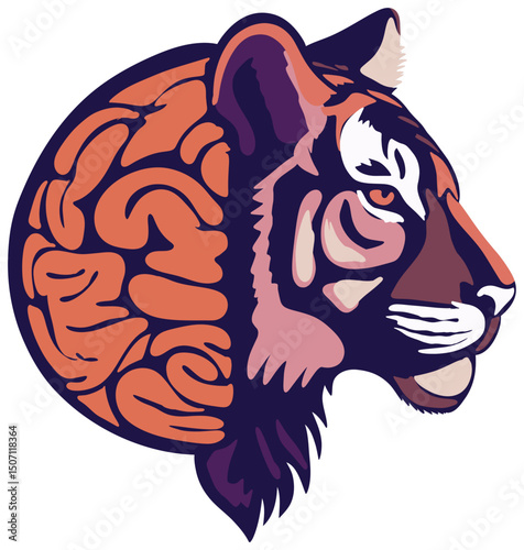 Tiger Brain Illustration sticker
