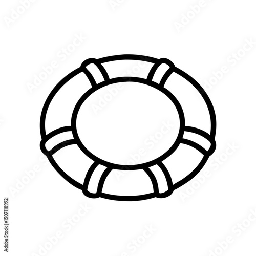 Lifebuoy icon in minimalist design with simple outline style  