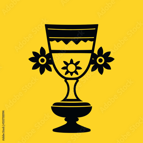 vector illustration of a glass of wine with grapes