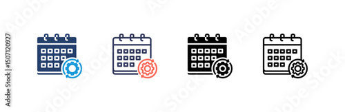 Schedule Icon set multiple style collection