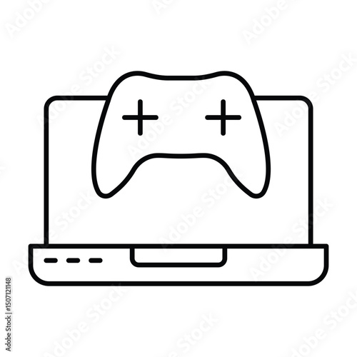 Gaming Laptop thinline icon, vector, pixel perfect, illustrator filev

