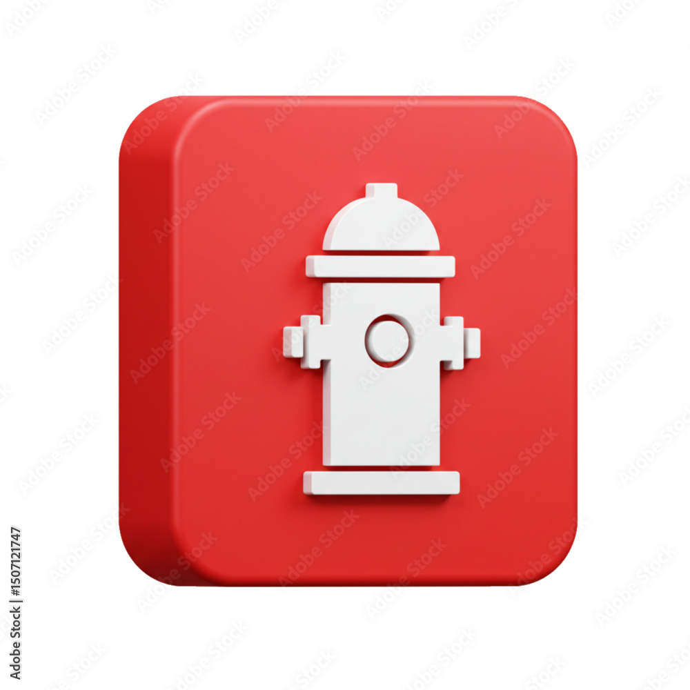 Obraz premium Fire hydrant symbol showing water supply point for firefighting.