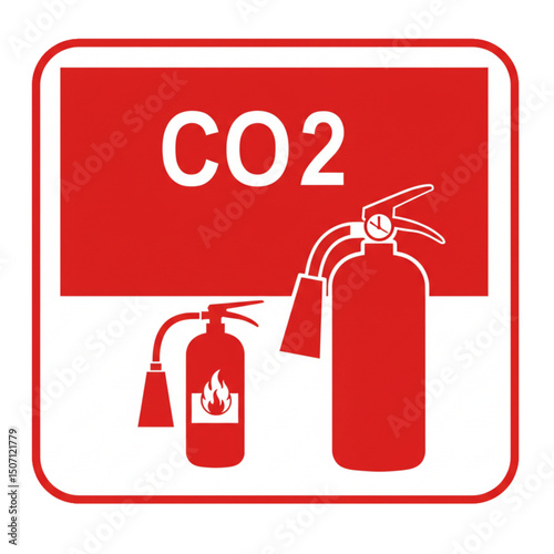 CO2 fire extinguisher identification icon for firefighting stations.