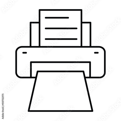 Printer thinline icon, vector, pixel perfect, illustrator file 
