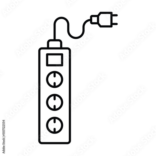 Smart Power Strip thinline icon, vector, pixel perfect, illustrator file 
