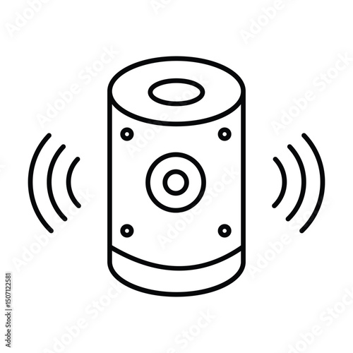 Smart Speaker thinline icon, vector, pixel perfect, illustrator file 
