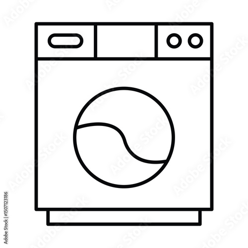 Washing Machine thinline icon, vector, pixel perfect, illustrator file 

