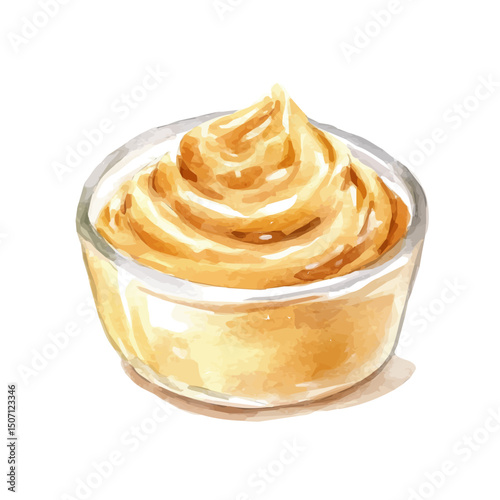 My Watercolor illustration, cashew butter painting illustration isolated on a white background, illustration, AI painting design, vector illustration set, eps format