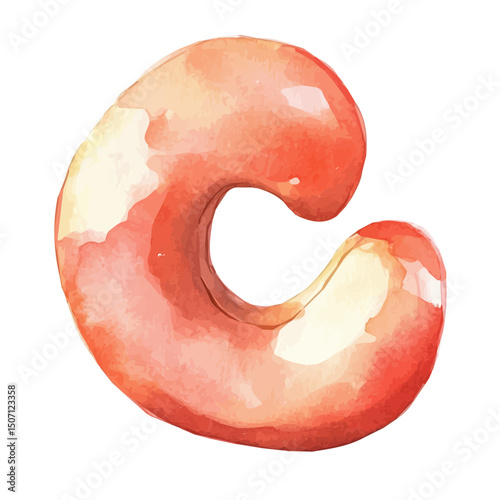 My Watercolor illustration, cashew painting illustration isolated on a white background, illustration, AI painting design, vector illustration set, eps format