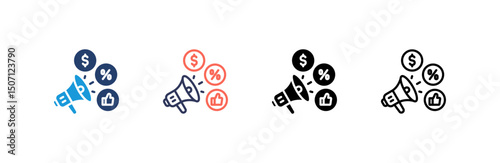 Social Media Marketing  Icon set multiple style collection