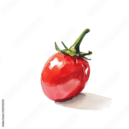 My Watercolor illustration, illustration chili painting isolated on a white background, illustration, AI painting design, vector illustration set, eps format