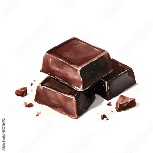 My Watercolor illustration, illustration chocolate painting isolated on a white background, illustration, AI painting design, vector illustration set, eps format