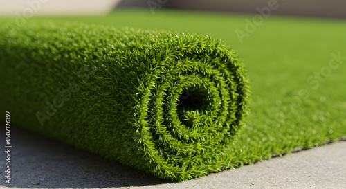 Rolled Artificial Turf: Lush Green Synthetic Grass Mat for Landscaping, Gardens, and Sports