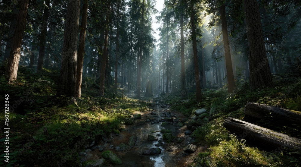 Obraz premium morning in the forest