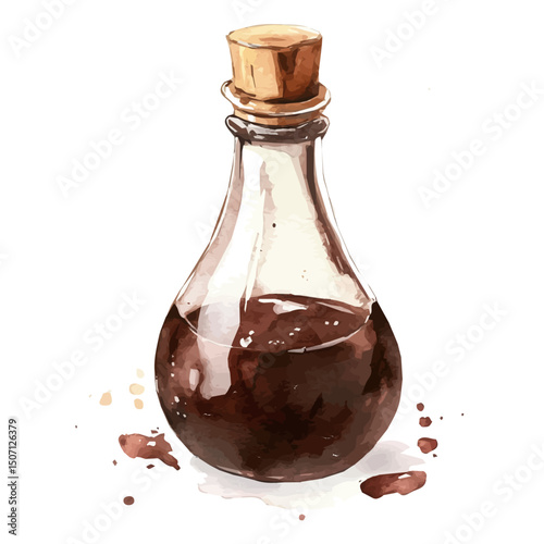 My Watercolor illustration, illustration chocolate syrup painting isolated on a white background, illustration, AI painting design, vector illustration set, eps format