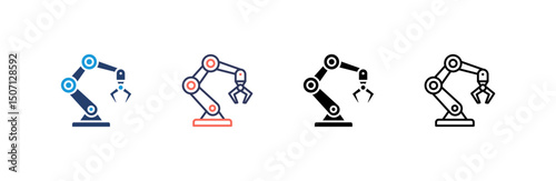 Robotic Arm Icon set multiple style collection