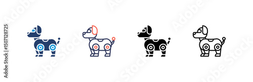 Robotic Icon set multiple style collection