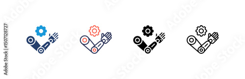 Bionic Arm Icon set multiple style collection