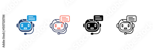 Chat Bot Icon set multiple style collection