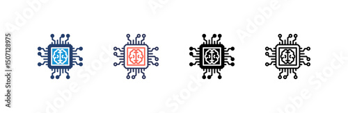 Chip Icon set multiple style collection