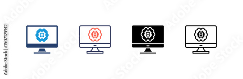 Computer Icon set multiple style collection