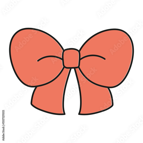 Red Bow Cartoon Decoration