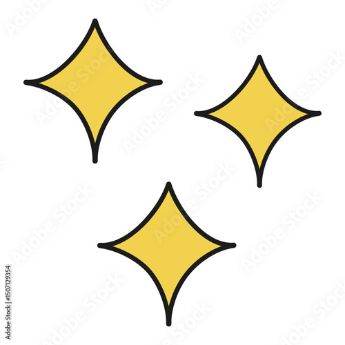 Yellow Sparkles Icon Set