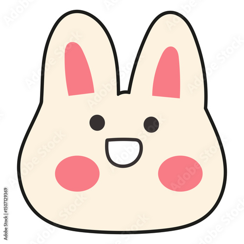 Cute Bunny Face with Blush