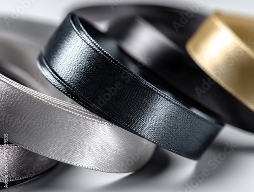 Shiny satin ribbons in blac...