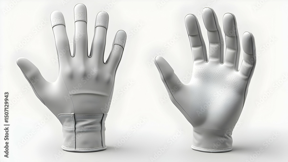 Obraz premium Professional Reinforced Golf Gloves: Comprehensive View Documentation on Neutral Background