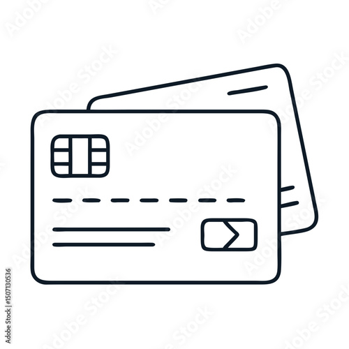 Debit card icon illustration. Simple debit card design.  Payment cards graphic.  Debit card icons perfect for finance app interface design.