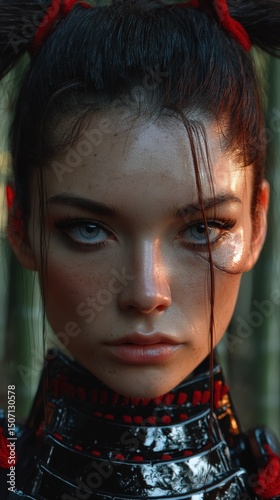 Dark-haired figure with int...