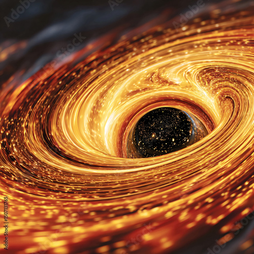 Black hole in deep space, cosmic landscape, black hole background