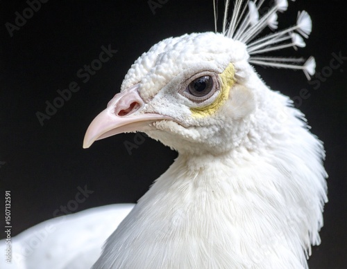 white peacock (male peacock) scient. name Pavo cristatus bird an
