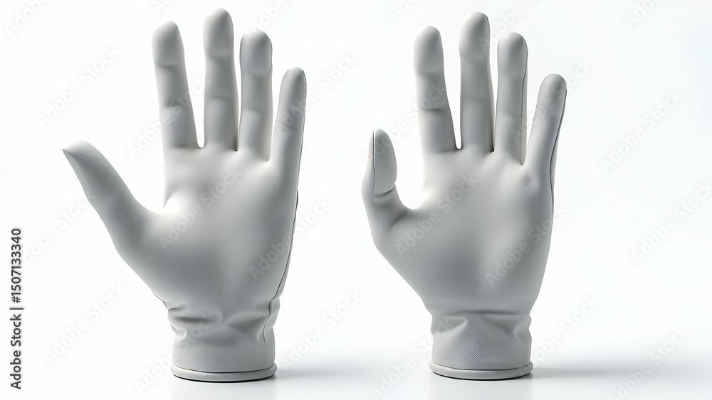 Obraz premium High-Performance Competition Golf Gloves: Both Perspectives on Seamless White Backdrop