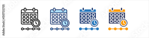 Timeline Icon Set Multiple Style Collection