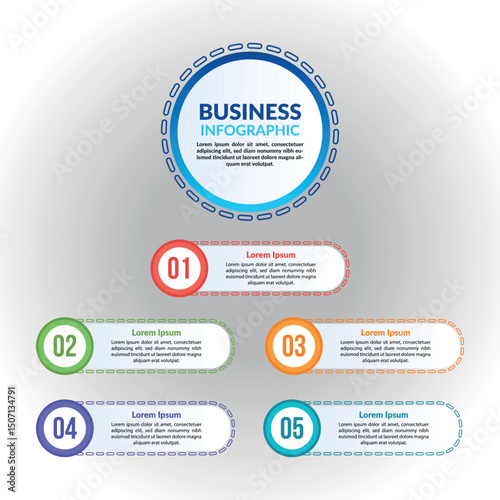 Minimal flat infographic vector illustration for business information visualization