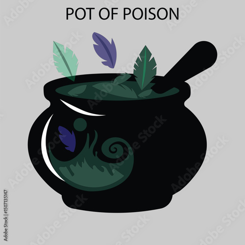 A pot of poison silhoutte vector illustration .