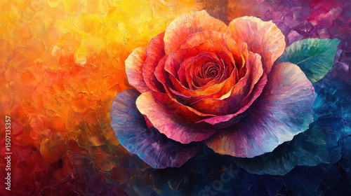 Wallpaper Mural rainbow rose with colorful rose Torontodigital.ca