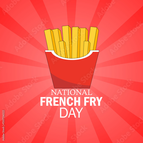 Vector graphic of National French Fry Day for National French Fry Day celebration.