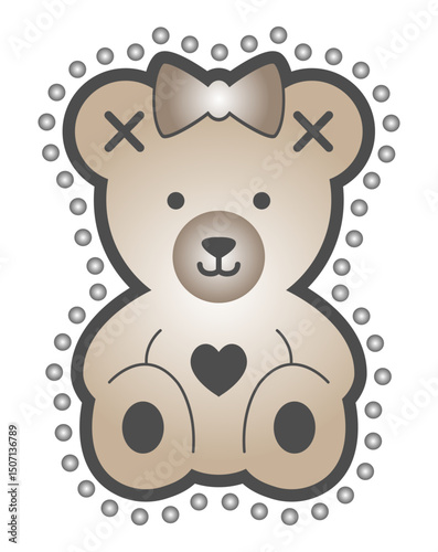 Cute bear, bear icon, bear stamp, decorative bear