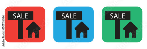 house for sale flat vector illustration