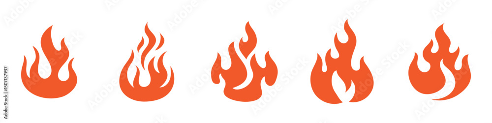 set of fire flames icon set of fire flames icon