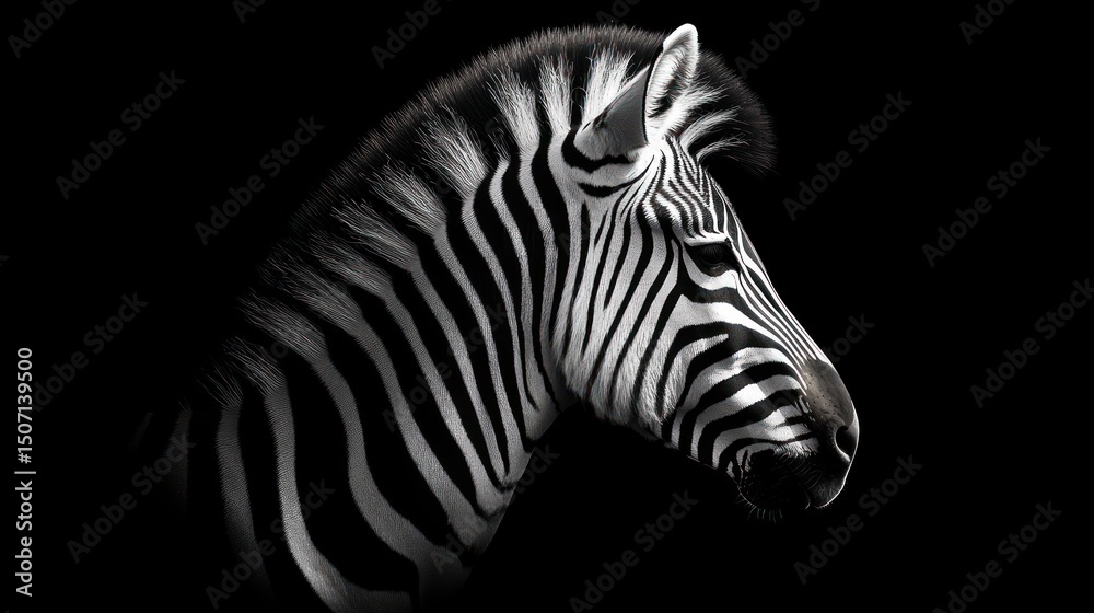 Zebra Profile Close-up Zebra Profile Close-up
