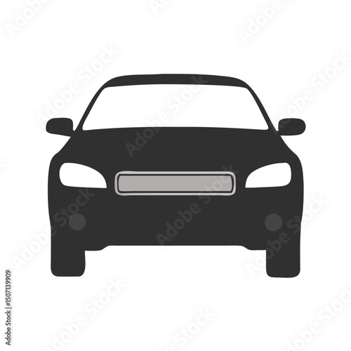 Modern Car Front View Vector Icon
